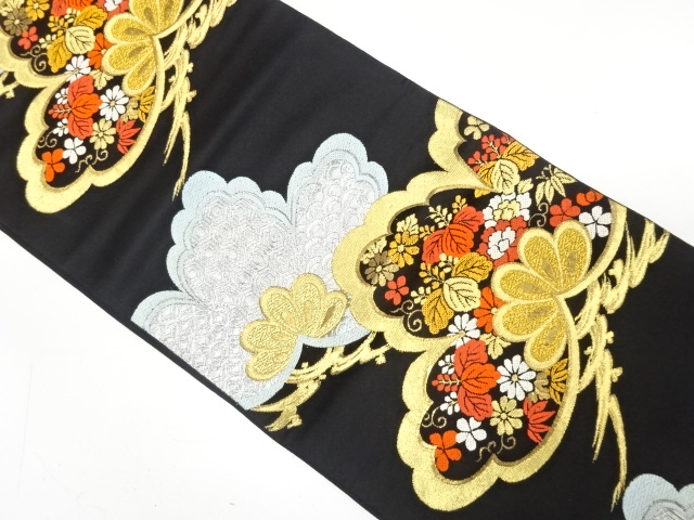 JAPANESE KIMONO / ANTIQUE FUKURO OBI / SILK / WOVEN PAULOWNIA